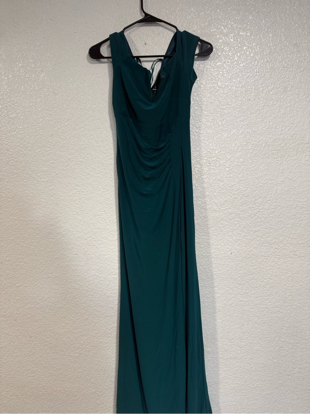 Xscape Teal Cowl-Neck Sleeveless Maxi Dress